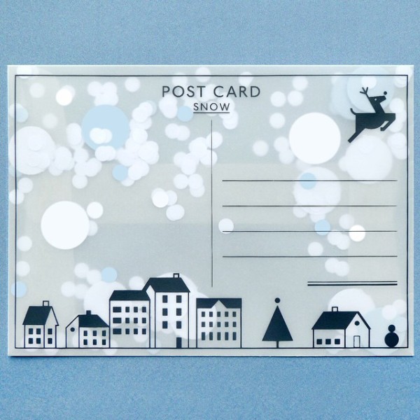 Wee Find: Send a flurry of snow this Christmas with a postcard from Present and Correct. 