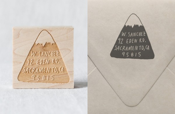 Mountain custom address stamp, AU$76.75, from Sycamore Street Press' Etsy shop via WeeBirdy.com.  