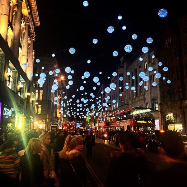 Christmas Lights in London 2014: Oxford Street lights, via WeeBirdy.com.
