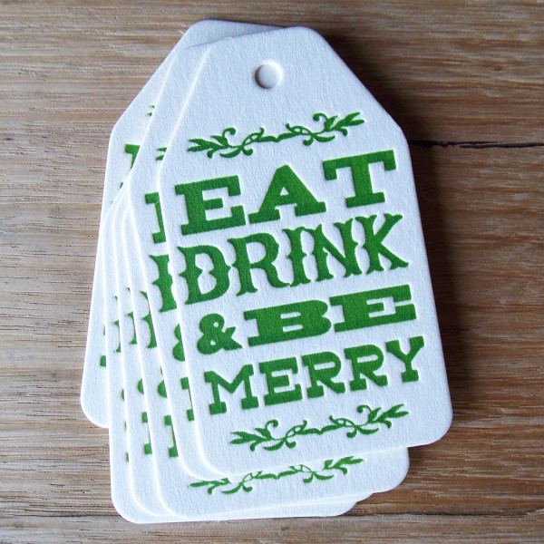 Letterpress Christmas gift tag , AU$2, by Olive and the Volcano, via WeeBirdy.com.. 