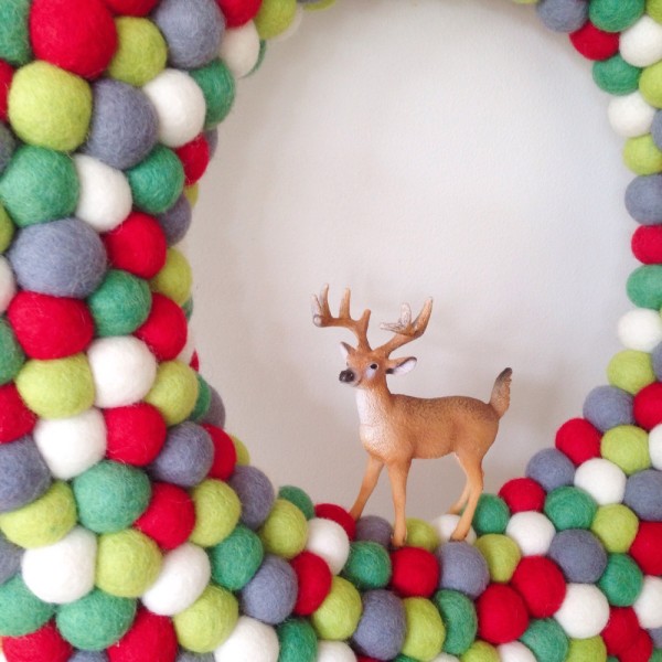 Oh deer! Extra-large feltball wreath and garland in "Christmas", AU$125, from Down That Little Lane. 