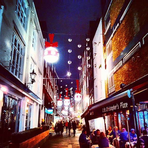 Christmas Lights in London 2014: St Christopher's Place, via WeeBirdy.com.