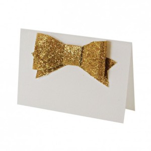 Glitter bow place cards, $22.99, from Lark.