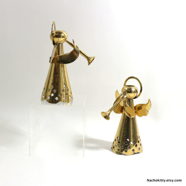 1950s vintage angel candleholders, $71.77, from Nacho Kitty's Etsy shop.
