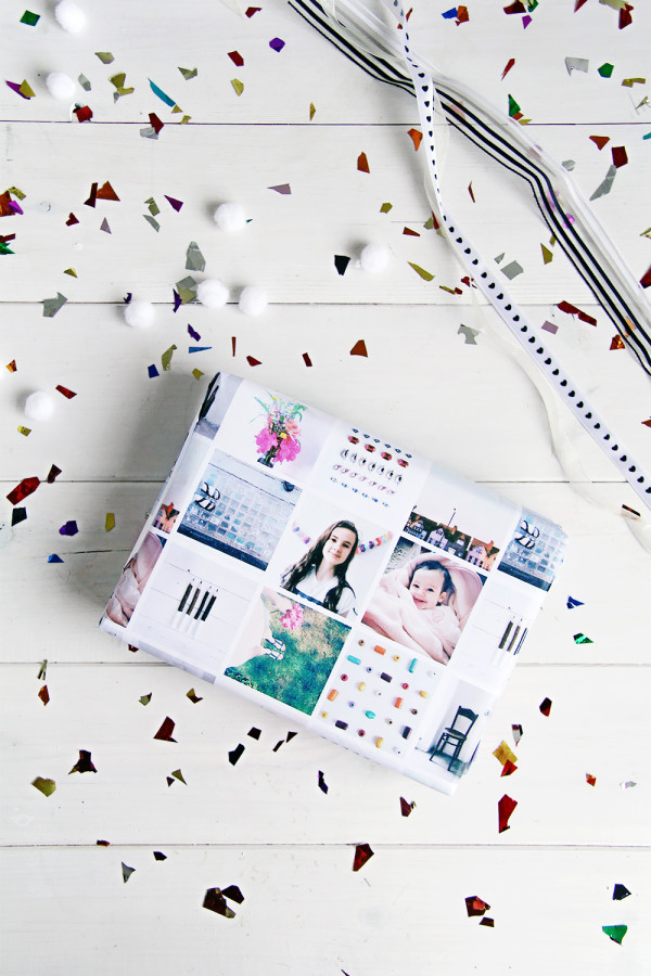 DIY: 5 Gorgeous New Christmas Crafts to Make: Customised Christmas gift wrap with Instagram photos, by Fall for DIY.