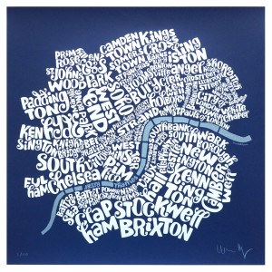 London type map print by Ursula Hitz, $110, from Everything Begins.