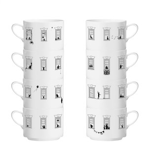 The Tiny Collection - Stacked apartment coffee cups, $120, from Everything Begins.