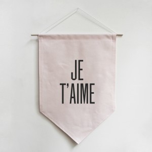 Je T'aime banner, $63, from Wee Birdy's GREAT.LY shop.
