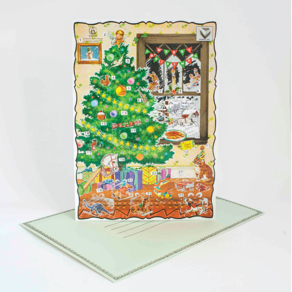 Advent Calendars with a Difference:  Scratchie Advent Christmas tree card by T-Mod.