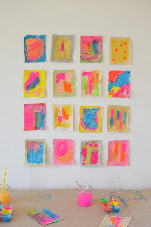 The best craft projects to make with kids, via We-Are-Scout.com: painted canvases.