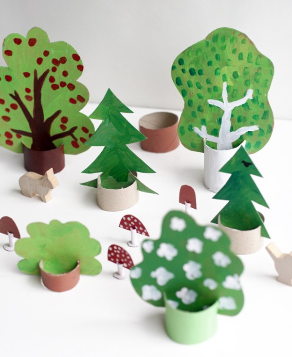 The best kids craft projects, via We-Are-Scout.com: cardboad forest.