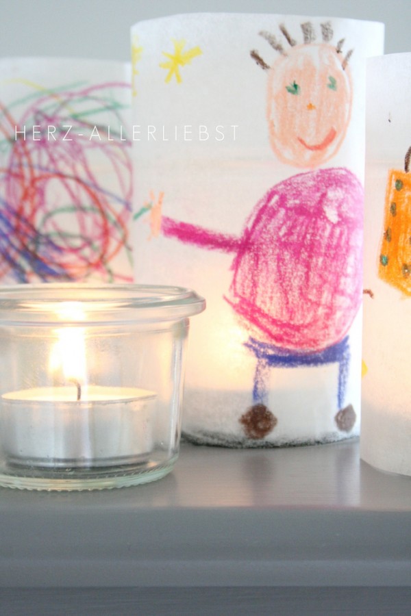 The best kids craft projects, via We-Are-Scout.com: baking paper drawings made into lanterns. 