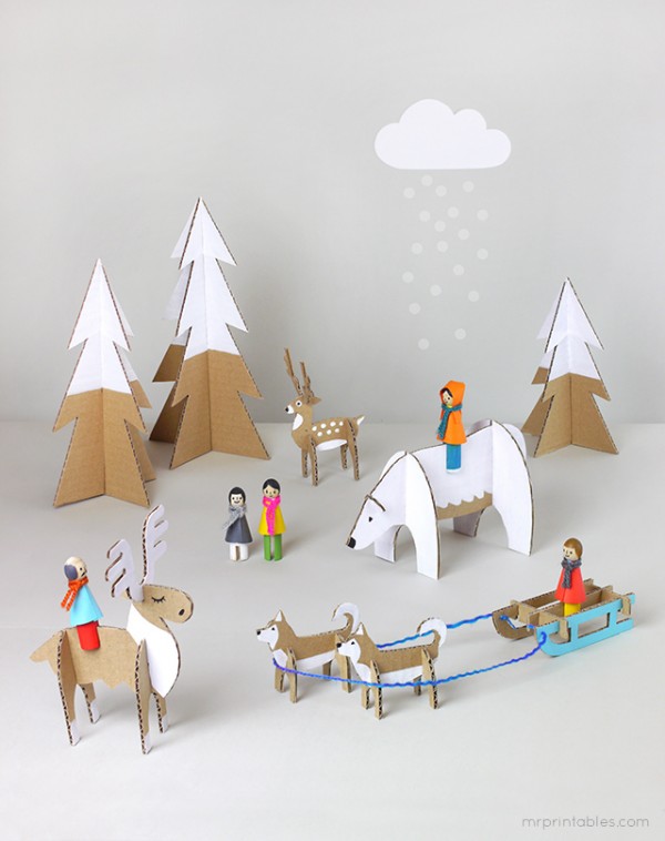 The best kids craft projects, via We-Are-Scout.com: make a peg dolls winter wonderland.