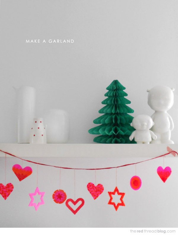 Make a Hama Bead Christmas garland by Lisa Tilse for We Are Scout.
