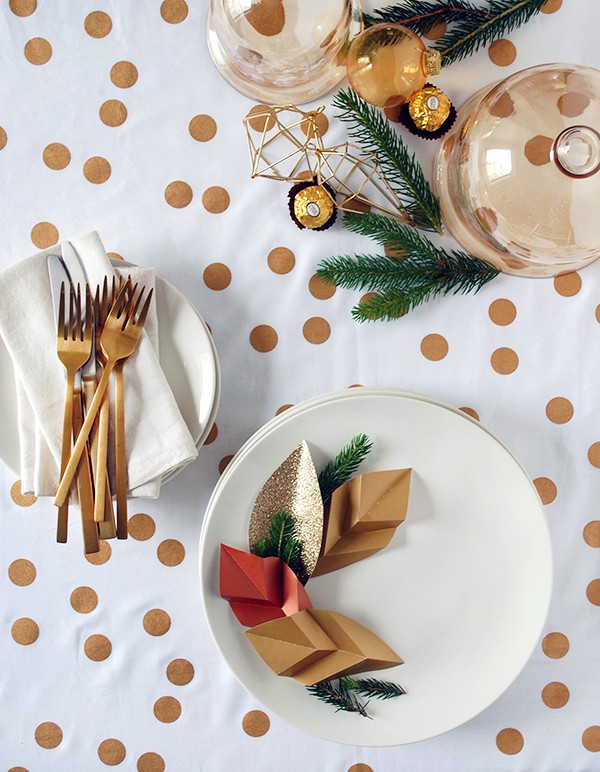 How to set your table with a decadent gold theme - and giant Ferrero Rochers. DIYs and photography by Lisa Tilse for We Are Scout. Photo: Lisa Tilse for We Are Scout