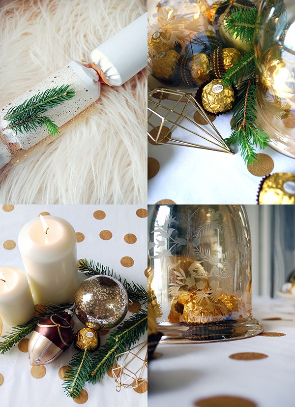 How to set your table with a decadent gold theme - and giant Ferrero Rochers. DIYs and photography by Lisa Tilse for We Are Scout. Photo: Lisa Tilse for We Are Scout