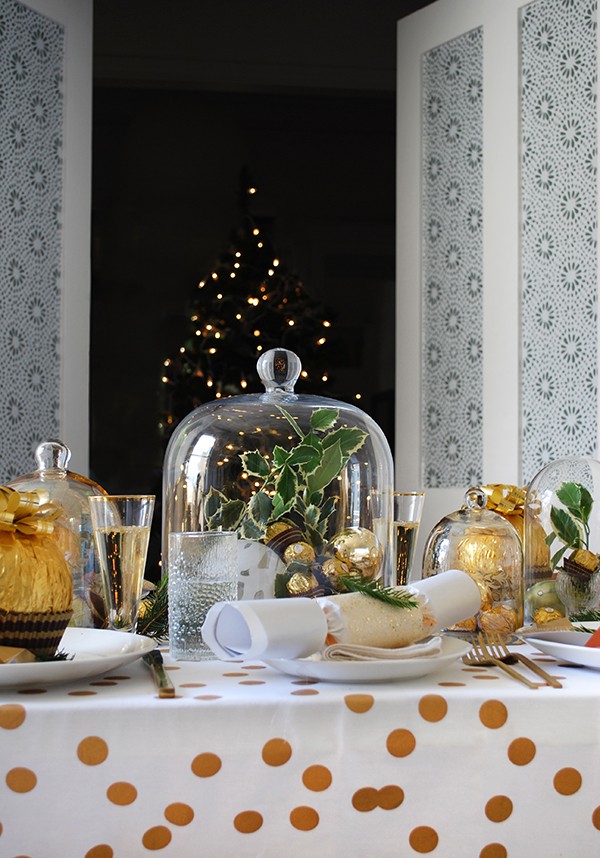 How to set your table with a decadent gold theme - and giant Ferrero Rochers. DIYs and photography by Lisa Tilse for We Are Scout. Photo: Lisa Tilse for We Are Scout