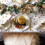 How to set your table with a decadent gold theme - and giant Ferrero Rochers. DIYs and photography by Lisa Tilse for We Are Scout. Photo: Lisa Tilse for We Are Scout