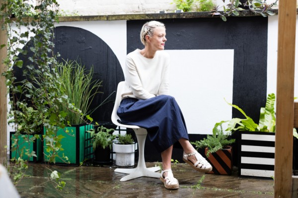 Outdoor painted mural: the London apartment of interior designer and co-founder of Darkroom, Rhonda Drakeford.