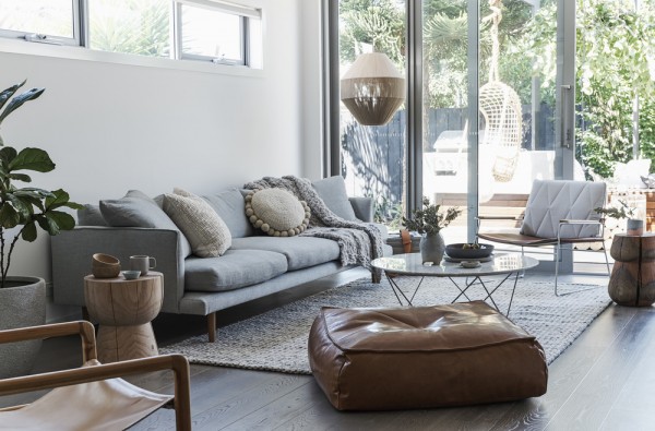 Mark Tuckey's cult eggcup works as a side table in this living room. Photo source: Aimee Tarulli. 