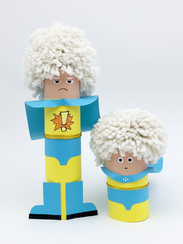 Gorgeous kids craft ideas: Superhero Toilet Paper Tube Dolls by Mollymoo for Handmade Charlotte.