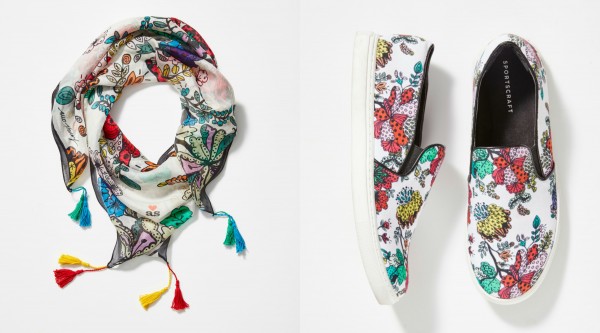 From left to right: Scarf, $79.90; and trainers, $139.99.