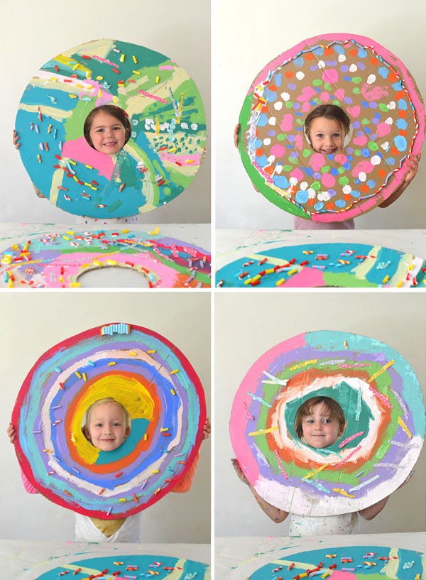 Clever craft ideas: Cardboard donuts by Art Bar.