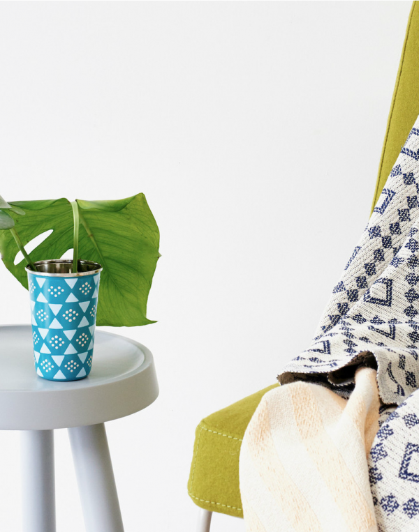 Add a tribal hand-painted element to your space with this $15 enamel tumbler by Sage and Clare.