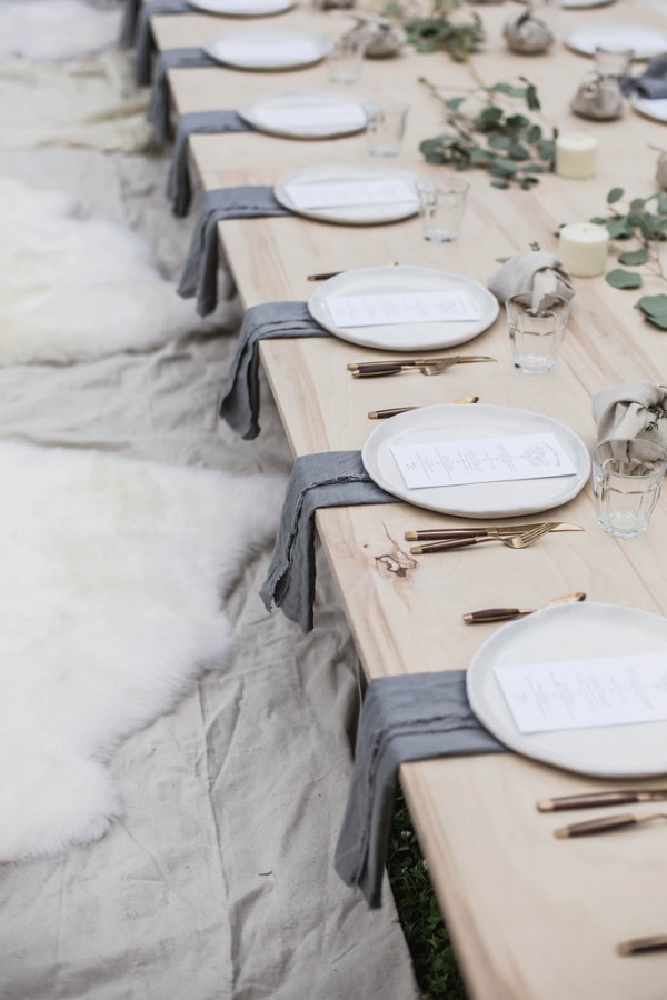 Take inspiration with this table setting from a Kinfolk dinner, via Local Milk Blog.