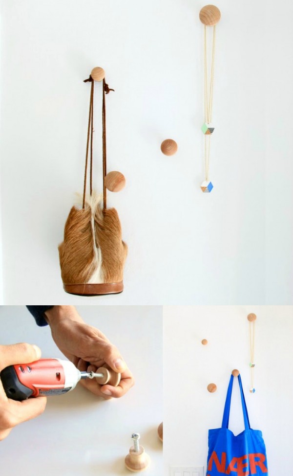 DIY creative wall hooks via We-Are-Scout.com. Photo: Lisa Tilse for We Are Scout