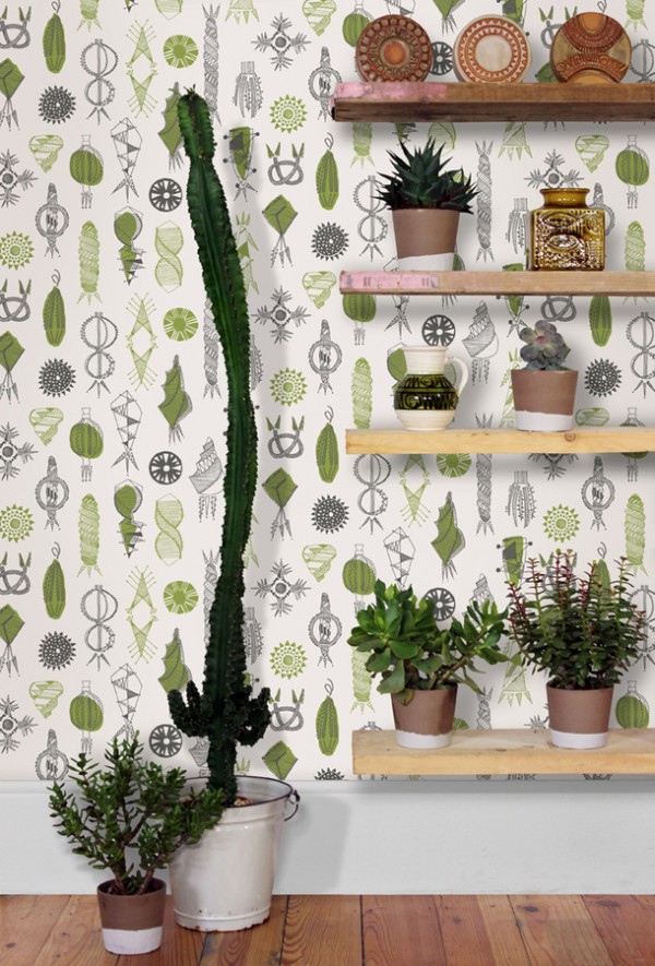Pure’s Pop Midi and Maxi Digital Mini Moderns new Equinox wallpaper, part of the Hinterland collection, is available in 4 colourways: Mustard, Asparagus, Harvest Orange and Stone.