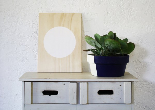 White Circle Acrylic Print on Plywood, $35, by Flat Rock.