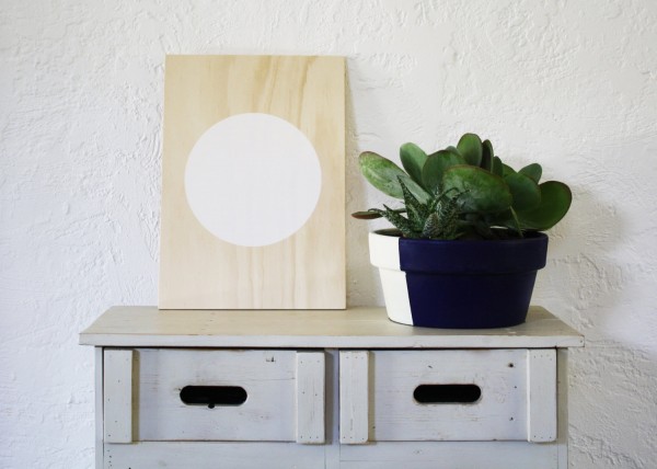 White Circle Acrylic Print on Plywood, , by Flat Rock.