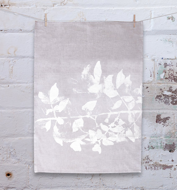 Linen Screen Printed Linen Tea Towel, .95 by Sheryl Cole Art. 