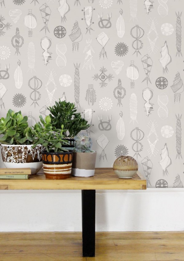 Mini Moderns new Equinox wallpaper, part of the Hinterland collection, is available in 4 colourways: Mustard, Asparagus, Harvest Orange and Stone.