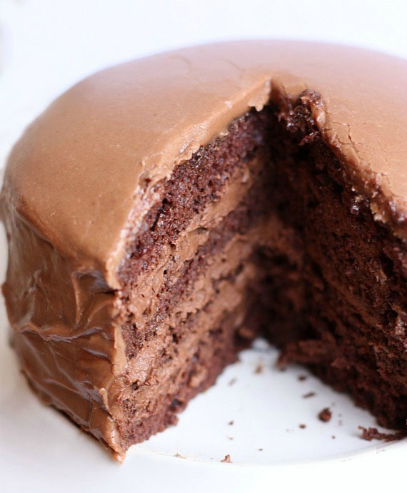 Chocolate Cake with Chocolate Mousse Filling by Tastes Better From Scratch.