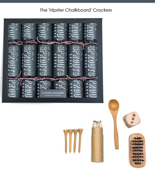 Scissor Monkeys Luxury Chalkboard Christmas Crackers Sprouts.