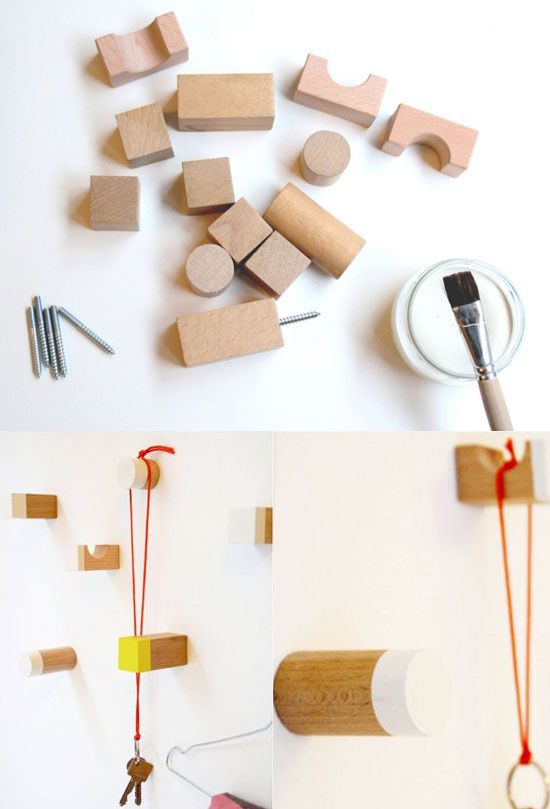 DIY creative wall hooks via We-Are-Scout.com