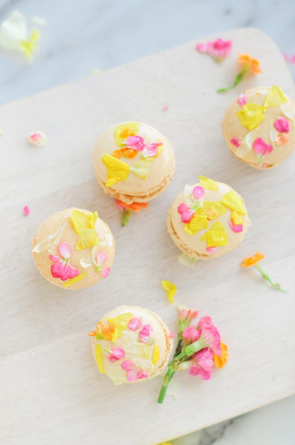 Edible Flower Macarons by Proper Blog.