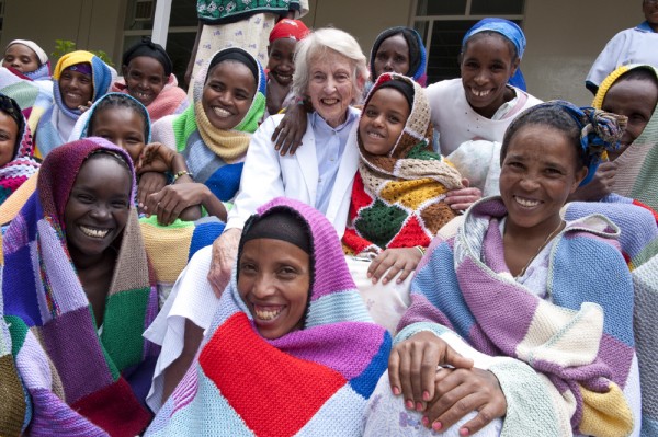 Dr Catherine Hamlin, founder of Hamlin Fistula Ethiopia, with patients.