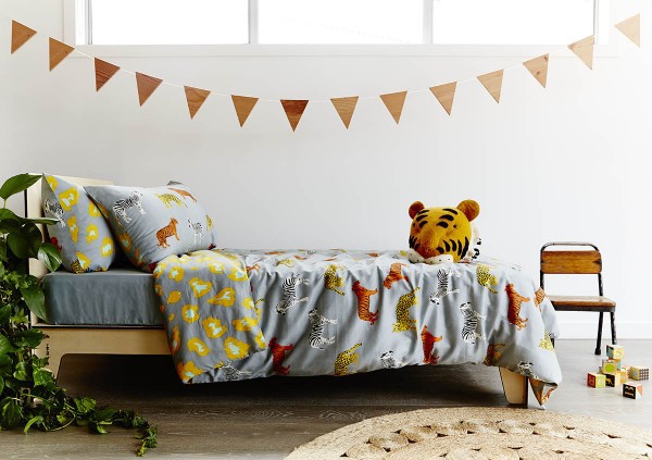 Goosebumps Roar reversible quilt cover, from Indie Art & Design.
