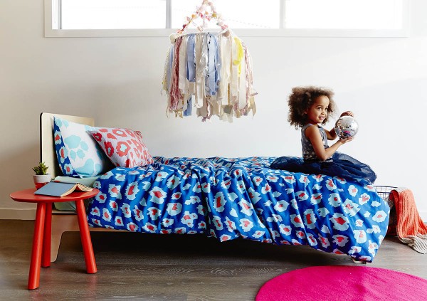Mint paw leopard print reversible quilt cover from Indie Art & Design.