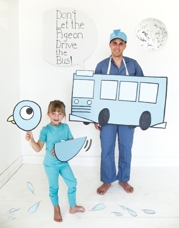 DIY Don't Let the Pigeon Drive family costume by The House Lars Built. 