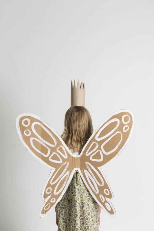DIY cardboard garden fairy wings and crown by Mermag.