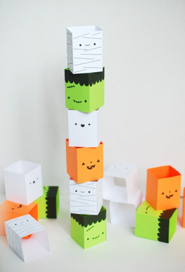 Printable silly stackers game for Halloween by Handmade Charlotte. 