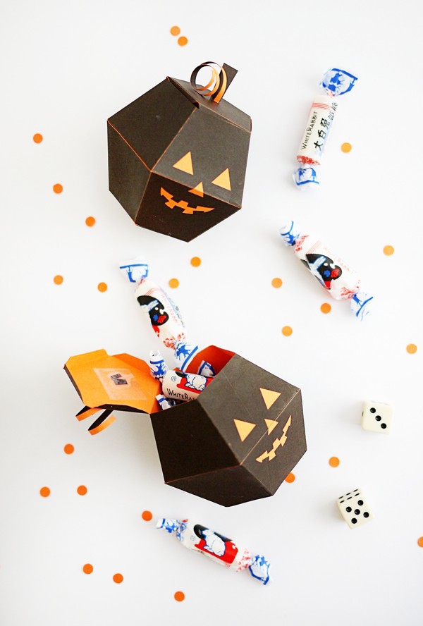 Printable spooky pumpkin boxes by Oh Happy Day.