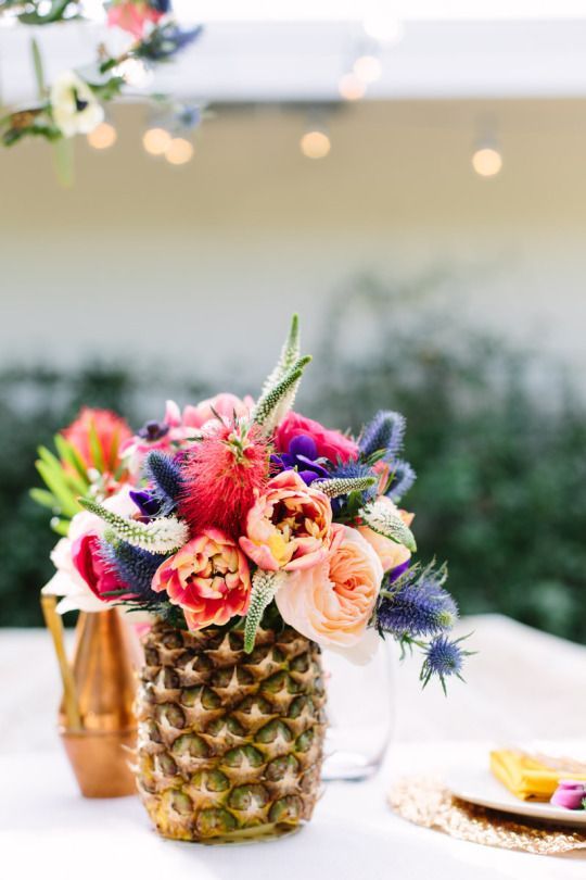 Pineapple floral tablescape by Sugar and Cloth