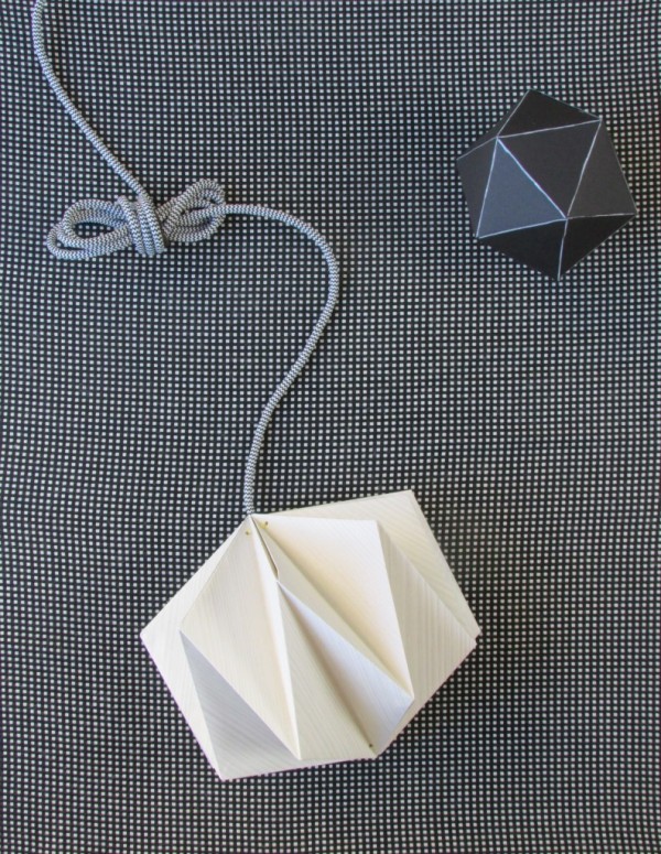 Origami Lampshade Made from Wallpaper by Francoise et Moi.