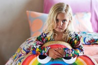 Christmas Gift Guide: Bright and Bold gifts for kids Kip and Co rainbow cushion, via We Are Scout.