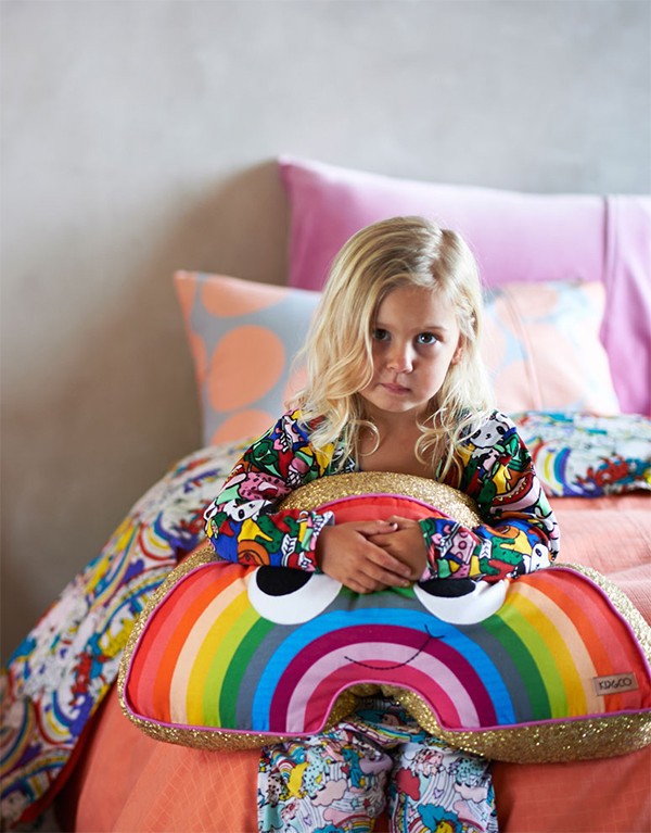 Kip and Co rainbow cushion, via We Are Scout.